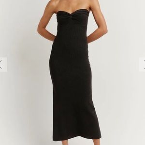 Dissh ANIKA BLACK KNIT MIDI DRESS, S